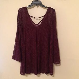Maroon lace dress